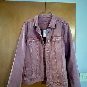 NWT. X-Lg ladies “Maurice’s” denim jacket.Brown in color ( looks mauve).